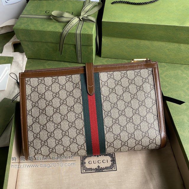 Gucci原厂皮包包 古驰女马衔扣织带手拿包 647332  gdj1644